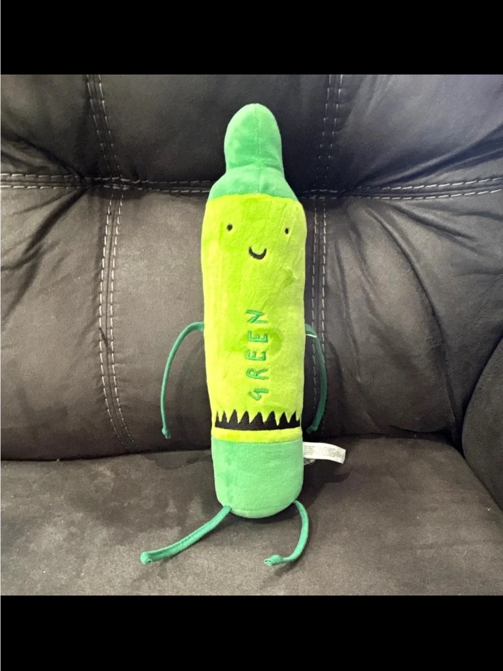 Green Plush Crayon Toy for Kids - Soft Stuffed Character